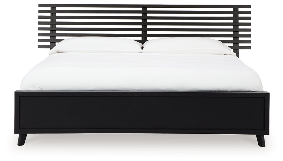 Danziar Queen Panel Bed with Mirrored Dresser and 2 Nightstands