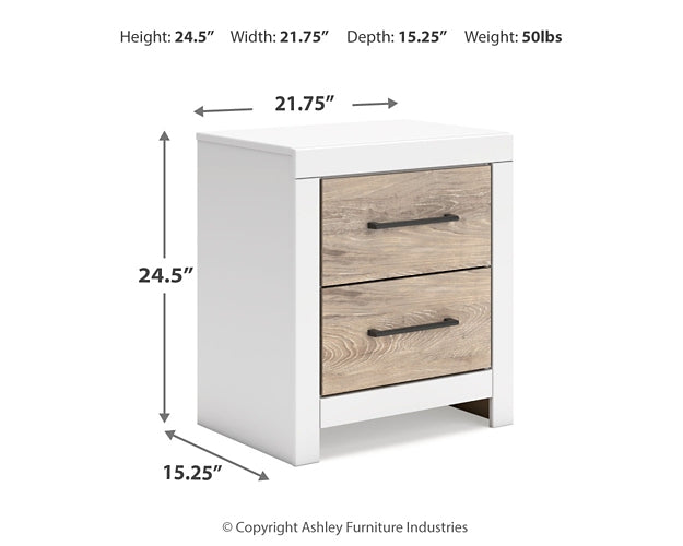 Charbitt King Panel Bed with Mirrored Dresser and Nightstand