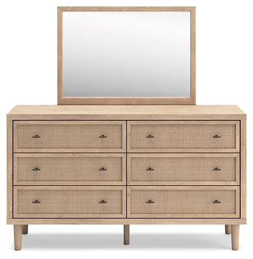 Cielden Queen Panel Headboard with Mirrored Dresser