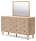 Cielden Queen Panel Bed with Mirrored Dresser, Chest and 2 Nightstands