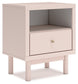 Wistenpine Twin Upholstered Panel Bed with Nightstand