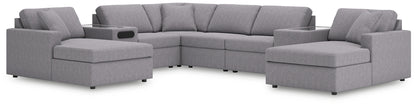 Modmax 8-Piece Double Chaise Sectional with Audio and Storage Consoles