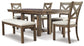 Moriville Dining Table and 4 Chairs and Bench