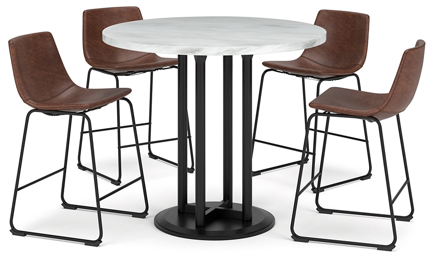 Centiar Counter Height Dining Table and 4 Barstools