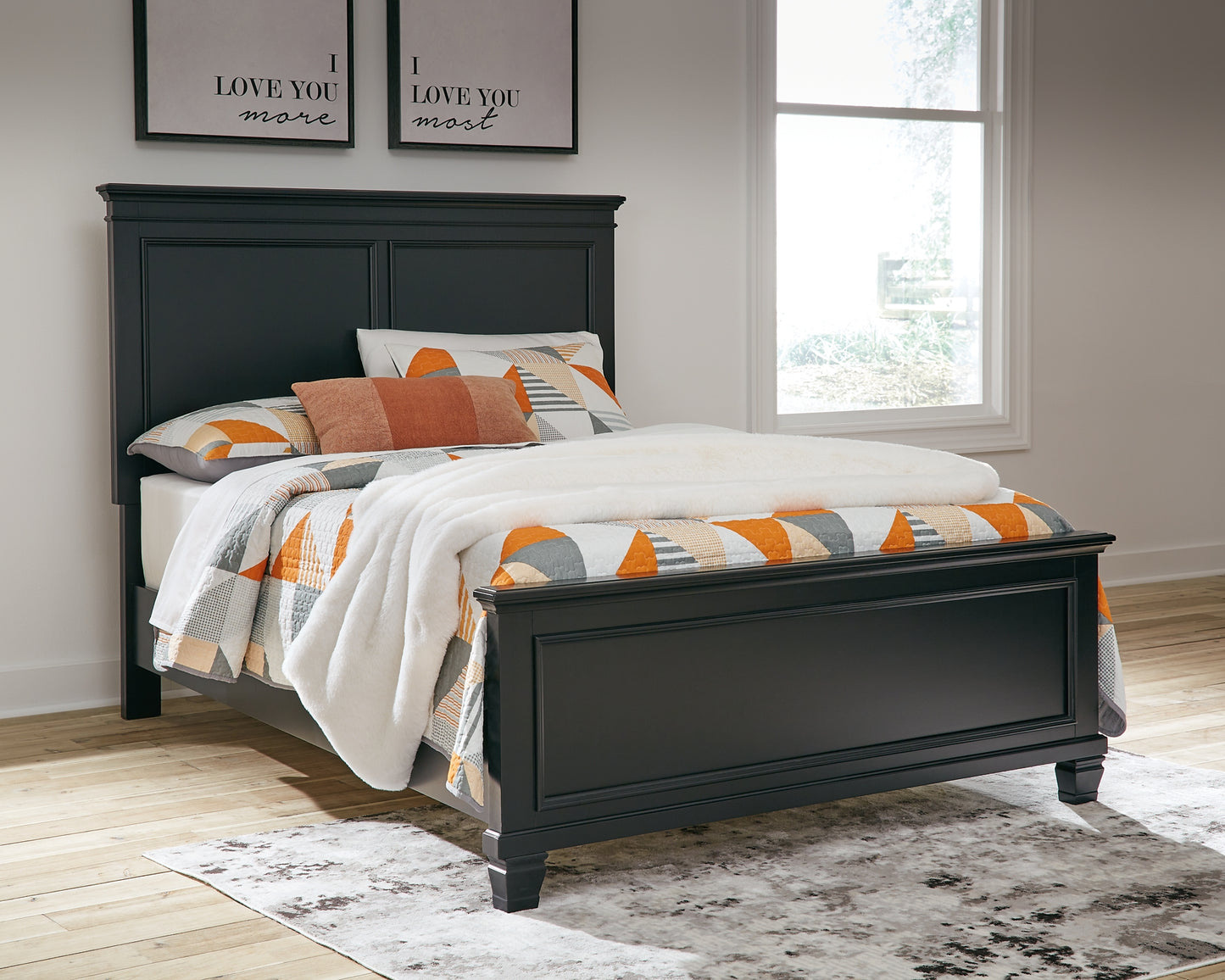 Lanolee Full Panel Bed with Mirrored Dresser, Chest and Nightstand