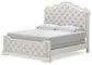 Arlendyne King Upholstered Bed with Mirrored Dresser, Chest and Nightstand